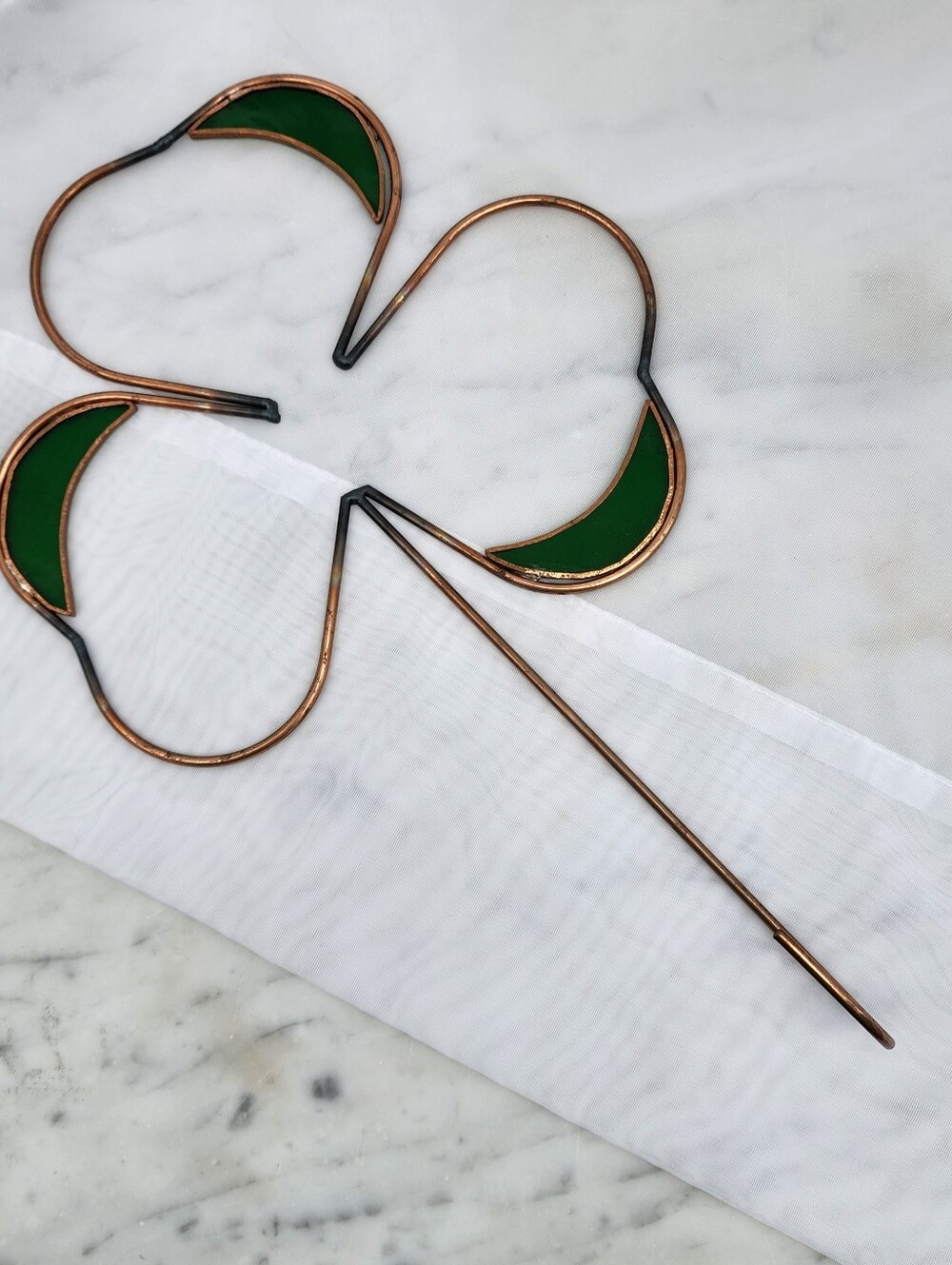 Irish Shamrock St Patrick's Vintage Hanging Stained Glass Sun Catcher Wall Hook
